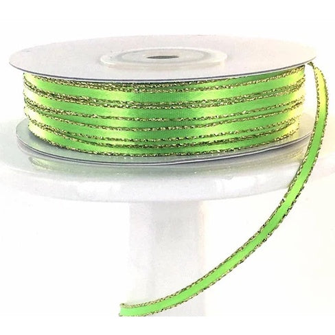 (25 Yards/roll) 6mm Gold Edge Ribbon Satin Ribbons Gift Packing Christmas Ribbons Wedding Party Deco
