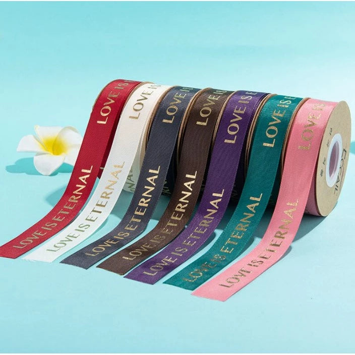 5 yards | LOVE IS ETERNAL Grosgrain Satin Ribbons Diy Wedding Christmas Party Decoration Bow Craft