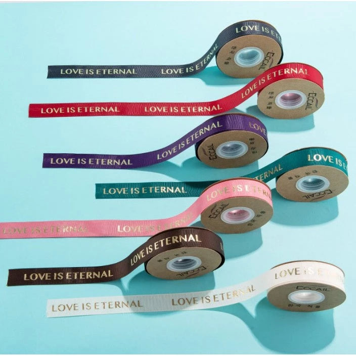 5 yards | LOVE IS ETERNAL Grosgrain Satin Ribbons Diy Wedding Christmas Party Decoration Bow Craft