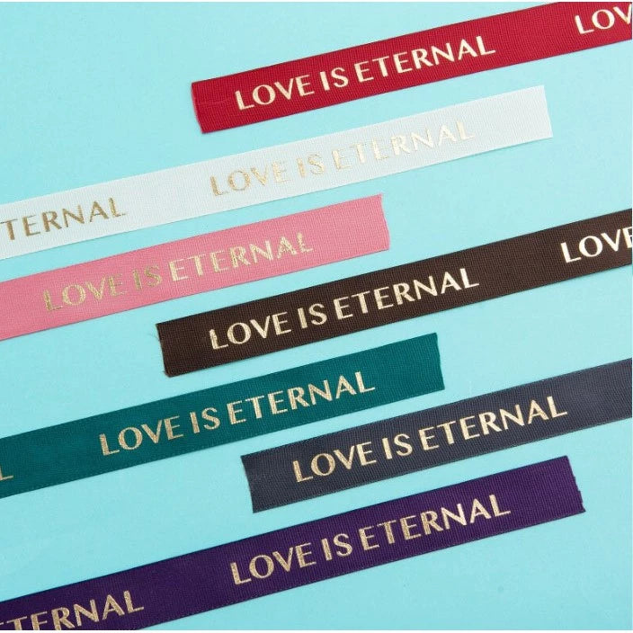 5 yards | LOVE IS ETERNAL Grosgrain Satin Ribbons Diy Wedding Christmas Party Decoration Bow Craft