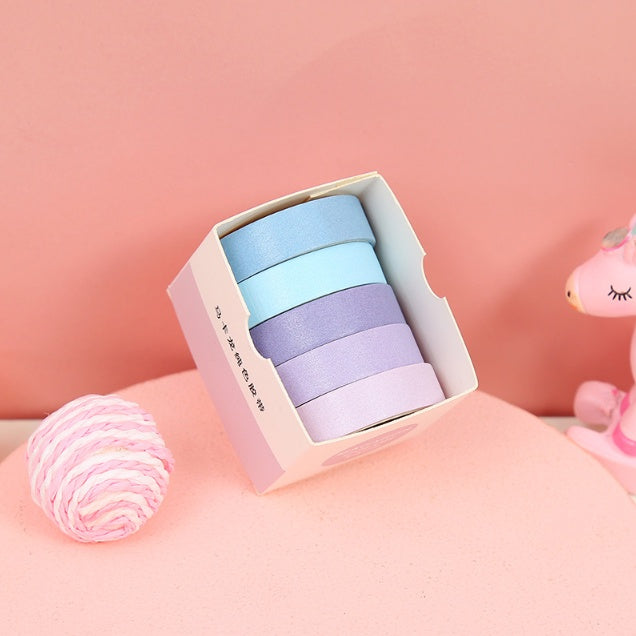 5 Pcs Basic Masking Tape Diary Scrapbooking DIY Decoration Washi Tape