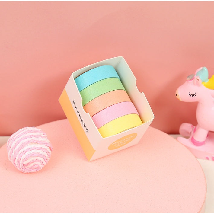 5 Pcs Basic Masking Tape Diary Scrapbooking DIY Decoration Washi Tape
