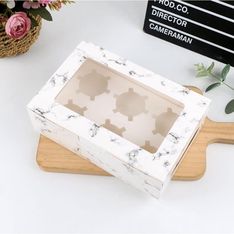 Cupcake/Muffin/Pastry WHITE/BROWN Box NO HANDLE/ WITH INNER Packaging case(2, 4, 6, 12 holes)