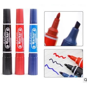 Marker Double-headed Black Big-end Pen Refillable