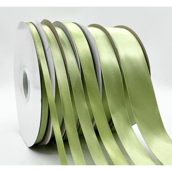 Macha Green (0.6cm, 2cm, 2.5cm, 4cm, 5cm) 5 Yards High Quality Satin Ribbon Single Face