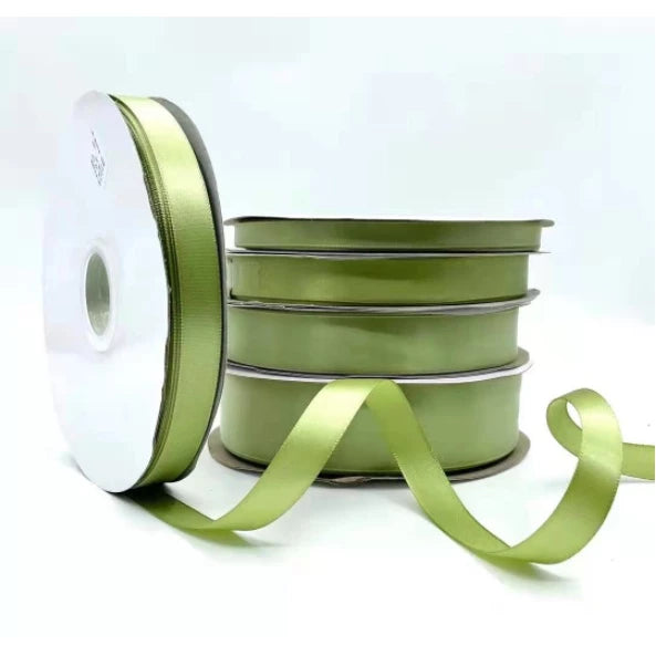 Macha Green (0.6cm, 2cm, 2.5cm, 4cm, 5cm) 5 Yards High Quality Satin Ribbon Single Face