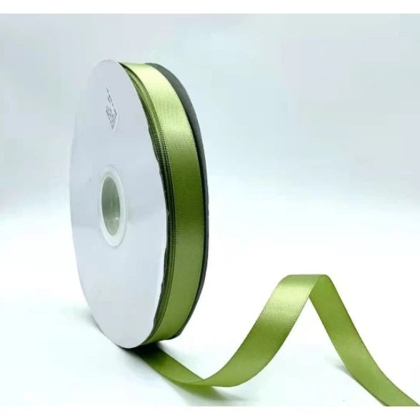 Macha Green (0.6cm, 2cm, 2.5cm, 4cm, 5cm) 5 Yards High Quality Satin Ribbon Single Face