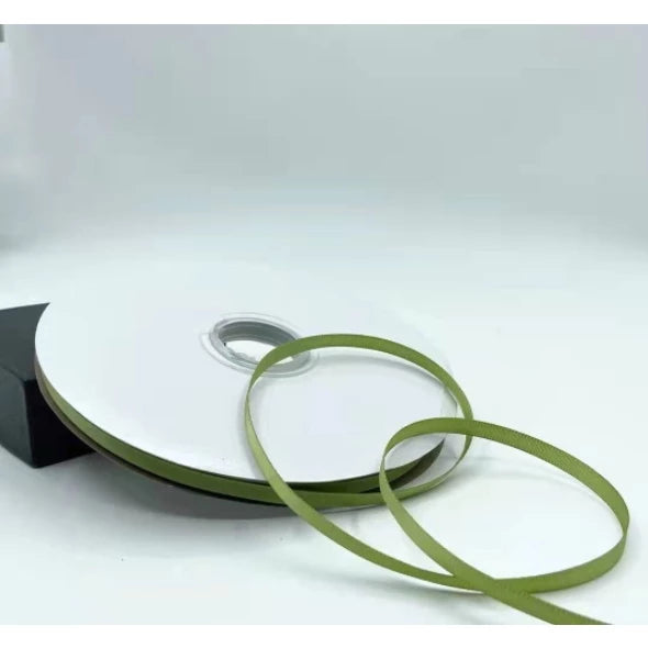 Macha Green (0.6cm, 2cm, 2.5cm, 4cm, 5cm) 5 Yards High Quality Satin Ribbon Single Face