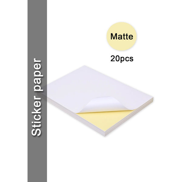 (20 | 100 pcs) Printable Inject Sticker paper Matte, Glossy & Kraft A4 ...