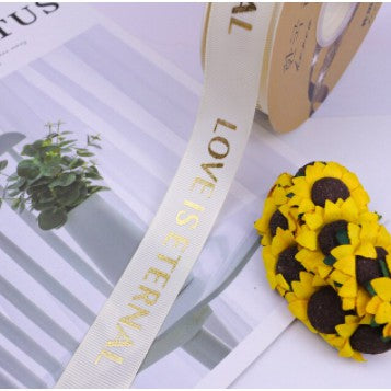 5 yards | LOVE IS ETERNAL Grosgrain Satin Ribbons Diy Wedding Christmas Party Decoration Bow Craft
