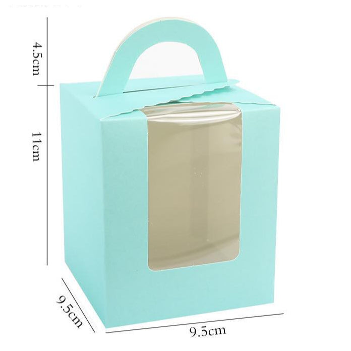 Pastry Box Single Solo Cupcake Box Cookies Boxes Individual Box with Handle 1PC