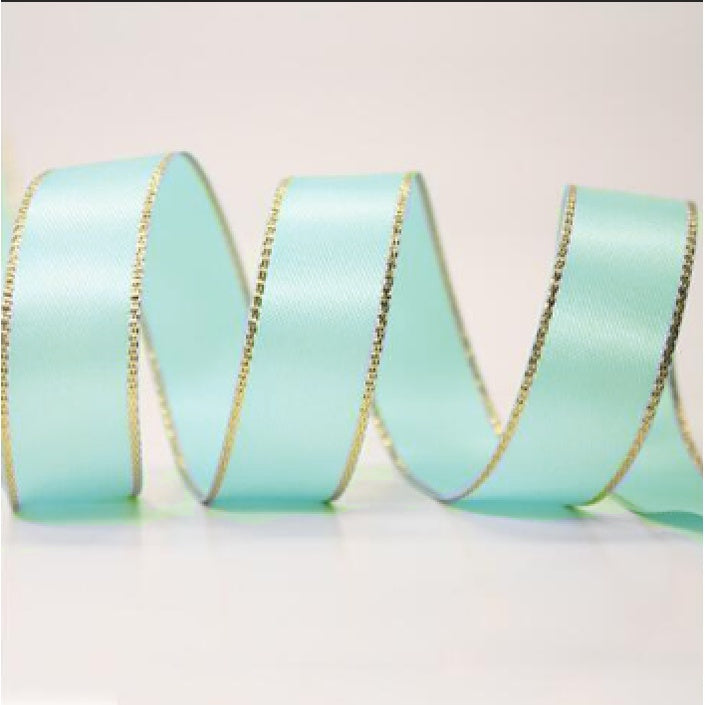 25 Yards/ 2cm High Quality Gold Edge Satin Ribbons Gift Christmas Decoration Packaging