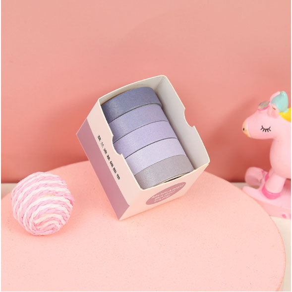 5 Pcs Basic Masking Tape Diary Scrapbooking DIY Decoration Washi Tape