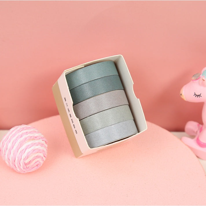 5 Pcs Basic Masking Tape Diary Scrapbooking DIY Decoration Washi Tape