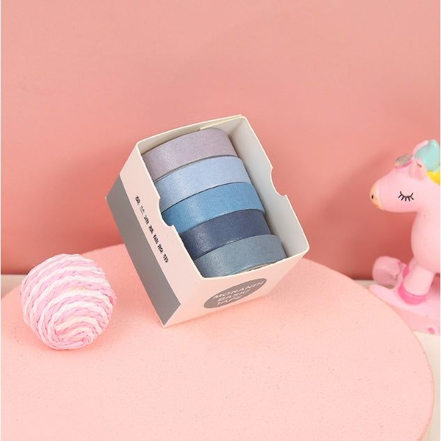 5 Pcs Basic Masking Tape Diary Scrapbooking DIY Decoration Washi Tape