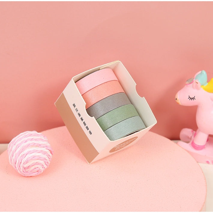 5 Pcs Basic Masking Tape Diary Scrapbooking DIY Decoration Washi Tape