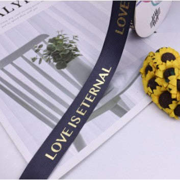 5 yards | LOVE IS ETERNAL Grosgrain Satin Ribbons Diy Wedding Christmas Party Decoration Bow Craft