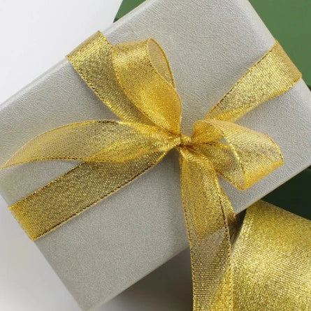 25Yards/Roll 1 cm / 1.5cm / 2cm gold and silver ONION ribbon packaging ribbon