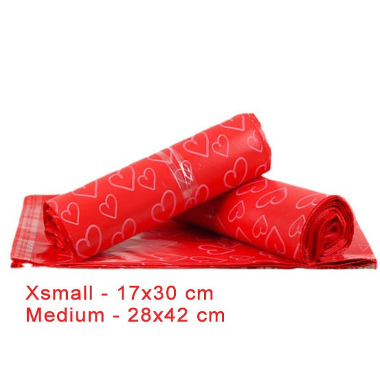 (100pcs) HEART PRINT Courier Pouch/ Poly mailer pouch/ Self Adhesive Mailer Pouch Plastic Packaging