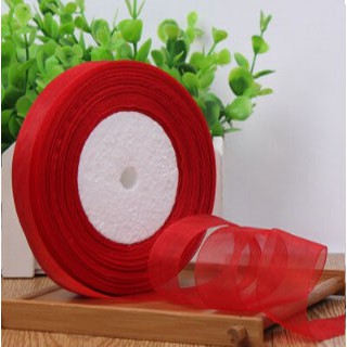 (50 yards/roll) 1.5cm/2.5cm /4cm organza ribbon wholesale gift wrapping decoration Christmas ribbons