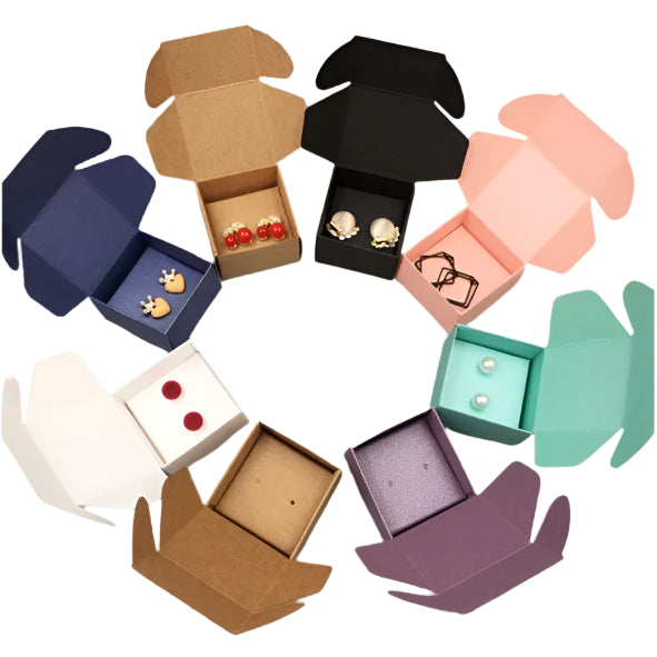 (10pcs) Paper Jewelry Box Kraft Paper Earrings Packaging Box