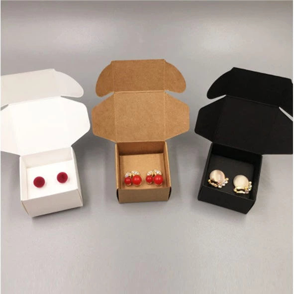 (10pcs) Paper Jewelry Box Kraft Paper Earrings Packaging Box