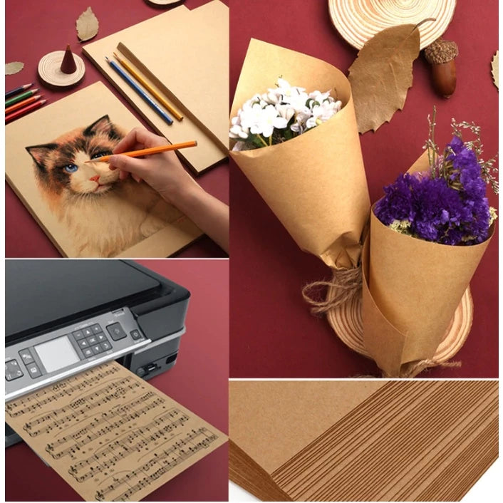 S - 45x60cm | M - 60x90cm L-90x12cm Brown Kraft Wrapping Paper 80gsm bigger than cartolina