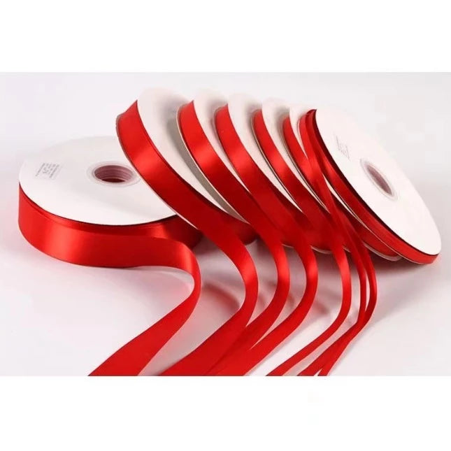 RED 5 Yards High Quality Satin Ribbon High Quality (0.6cm, 1cm, 2cm, 4cm, 5cm)