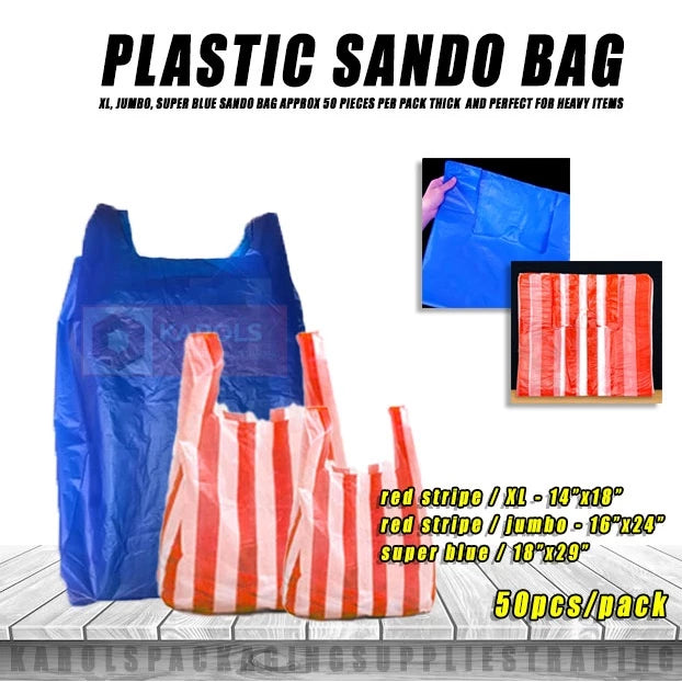 (50pcs) Biodegradable Sando Plastic Bag Sando Bag Thick and Perfect for heavy Items
