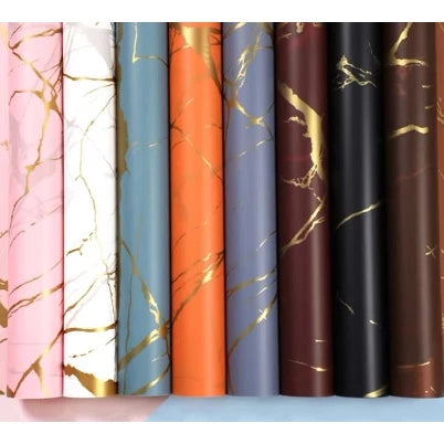 20pcs/Gold Marble Wrapping Paper 58*58cm Waterproof Flower Wrapping Paper