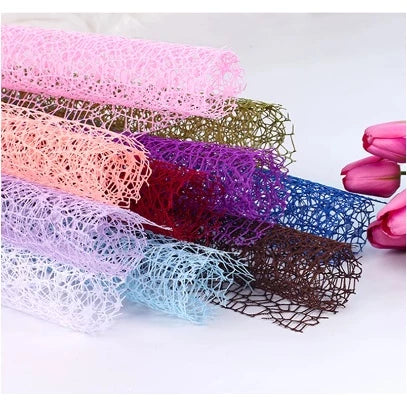 49cm x 5yards | Mesh Web Wrapping Paper Flower Paper Bouquet Jacquard Mesh