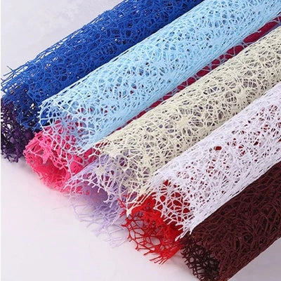 49cm x 5yards | Mesh Web Wrapping Paper Flower Paper Bouquet Jacquard Mesh