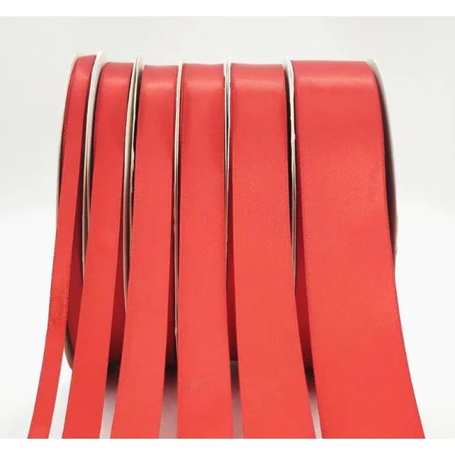 RED 5 Yards High Quality Satin Ribbon High Quality (0.6cm, 1cm, 2cm, 4cm, 5cm)
