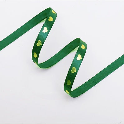 1cm/5yards | bronzing love ribbon flowers bouquet packaging ribbon gift box Ribbon