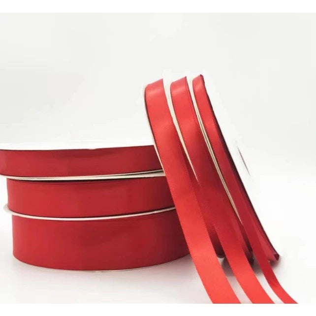 RED 5 Yards High Quality Satin Ribbon High Quality (0.6cm, 1cm, 2cm, 4cm, 5cm)