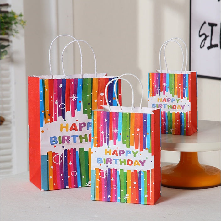 12pcs | Happy Birthday Gift Bags candy bag Birthday Party Favor Paper Bags