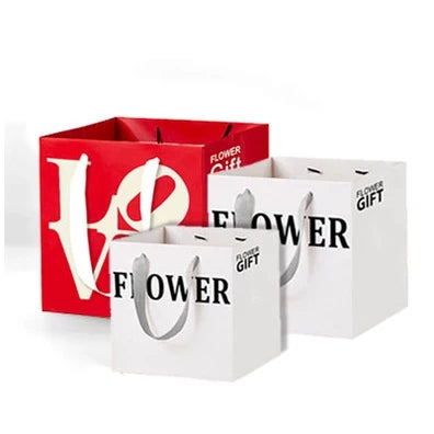 1pc Square flower Packaging Tote Bag Paper Large Bouquet Gift bag