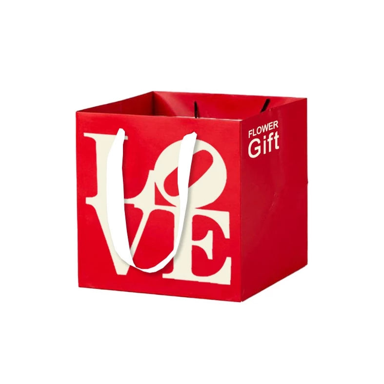 1pc Square flower Packaging Tote Bag Paper Large Bouquet Gift bag