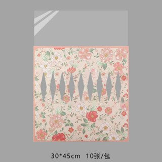10pcs Round Flower Wrapping Paper in Clear Plastic Ideal for Valentine'S Day, Women'S Day, Anniv etc
