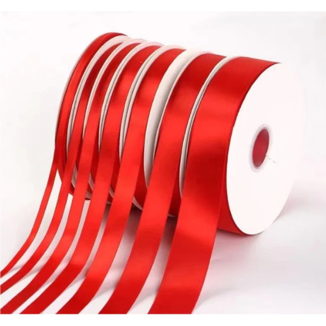 RED 5 Yards High Quality Satin Ribbon High Quality (0.6cm, 1cm, 2cm, 4cm, 5cm)