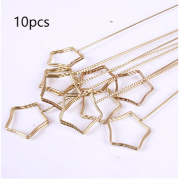 10pcs | Flower Bouquet Metal Card Holder / Photo Holder Golden color