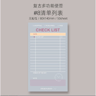 50 Sheets Memo Pad Daily Planner Series Handbook Decoration Base Message Memo Book
