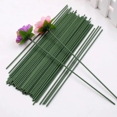Floral Stem Wire With Tape for DIY Crafts, Artificial Flower Arrangements