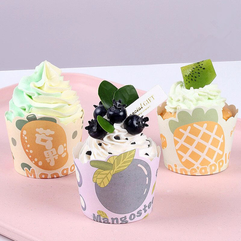 50 Pack pattern 3oz Disposable Cupcake Liner Cartoon Cups Baking Cup