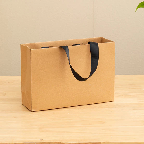 Flat Rope Paper Bag Gift Craft Paper Gift Plain Handle Hand bag