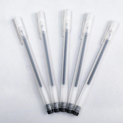 50pcs/pack Black/Blue Gel Pen Student Exam Office Signature Transparent Pen