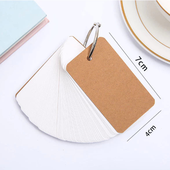 100 Pages Iron Ring Notepad Word Study Card Portable Memo Pad