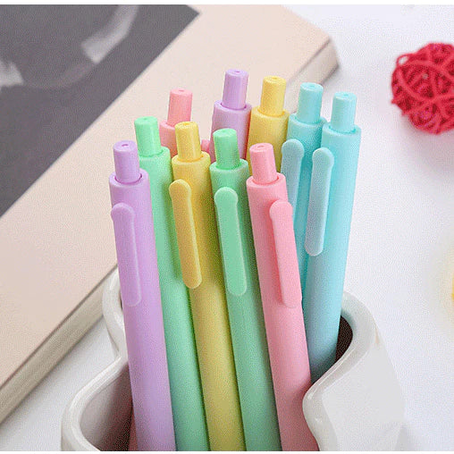 0.5MM Macaroon color gel pen simple pressing black pen student office stationery Pen