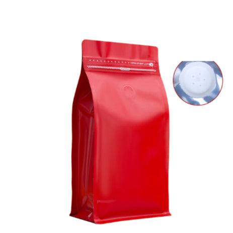 1pc Coffee Stand Up Pouch with Valve and Gusset Type Flat Bottom