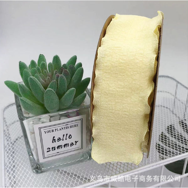 (4cmx9m) 1ROLL Wrinkled Lace Ribbon Packaging Ribbon Gift Box Diy Material Bow Ribbon